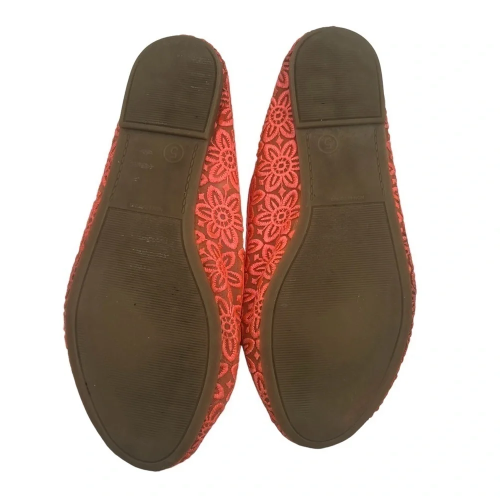 Cherokee Hot Pink Lace Slip On Ballet Flats Size 5 Girl's
